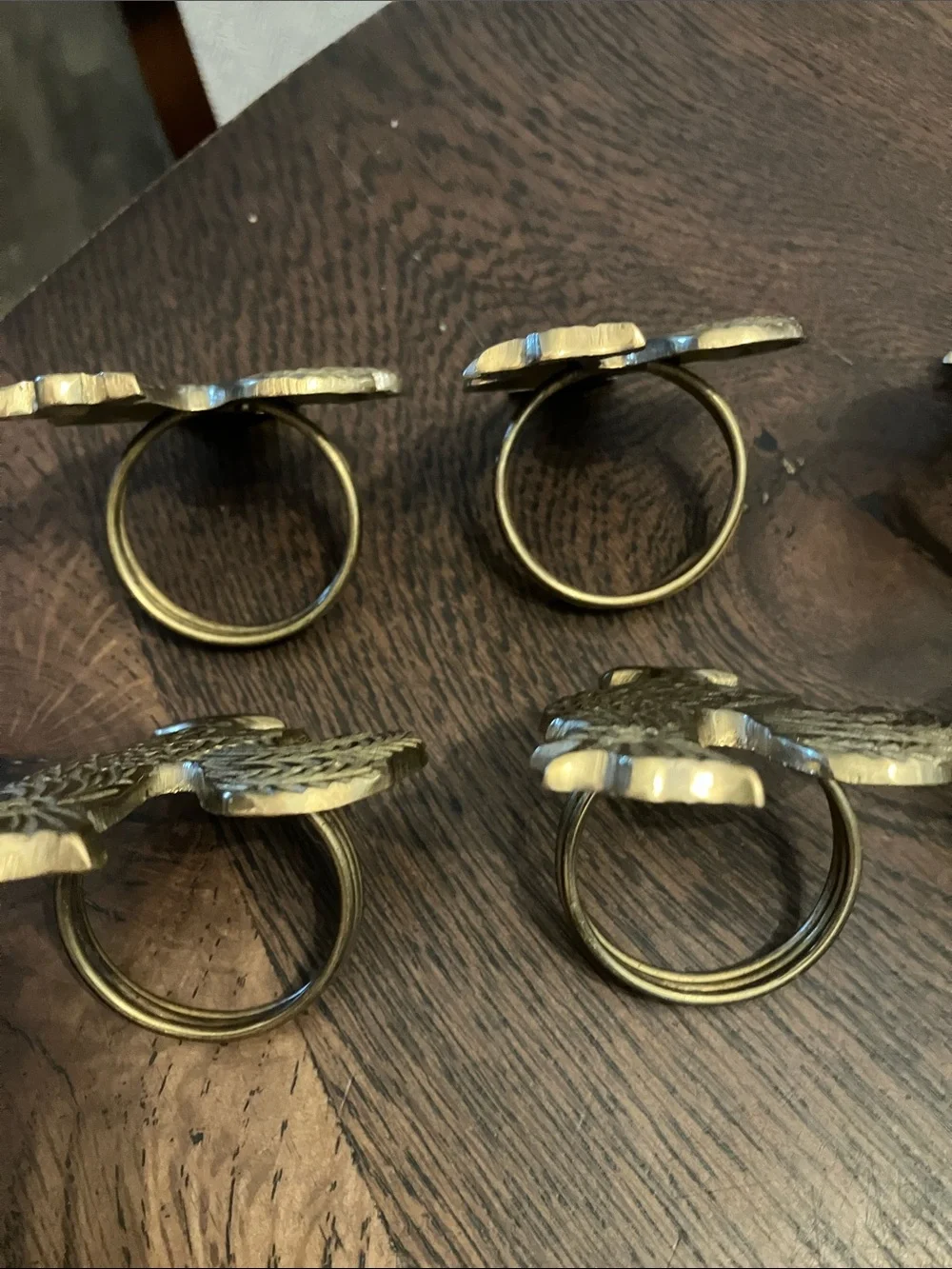 Vintage Brass Rooster Napkin Rings